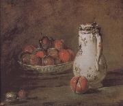 Jean Baptiste Simeon Chardin Loaded peaches and plums in a bowl of water oil painting artist